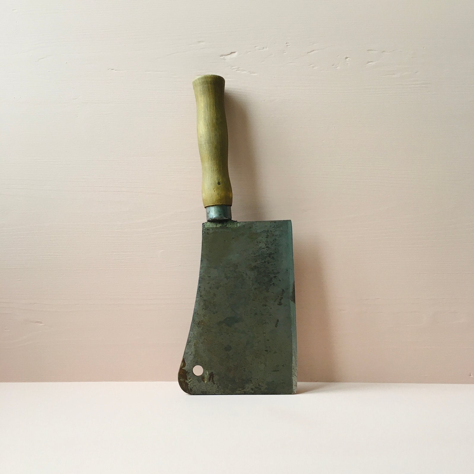 Frans vintage slagers hakmes - loeischerp en stevig, Gebruikt, Los bestek, Keukenmes, Ophalen of Verzenden