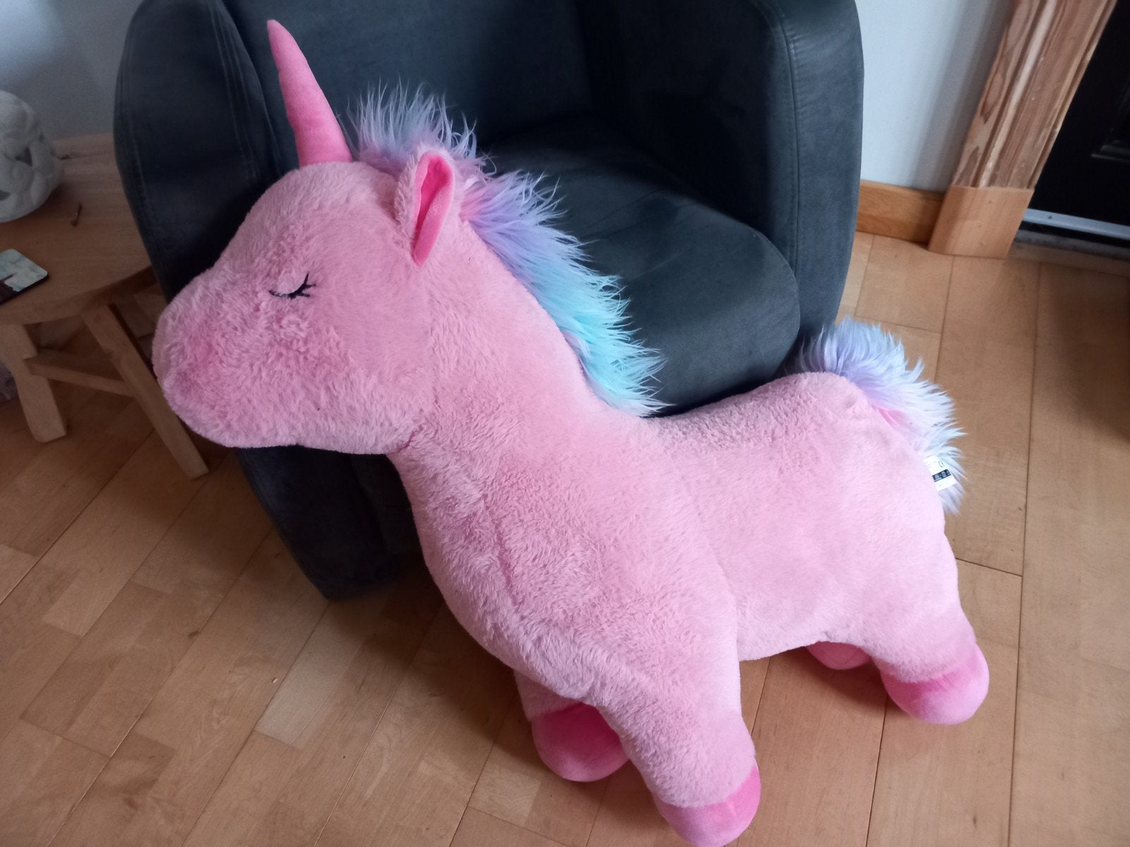 Grote roze eenhoorn knuffel, Kinderen en Baby's, Speelgoed | Knuffels en Pluche, Eenhoorn, Ophalen of Verzenden, Zo goed als nieuw