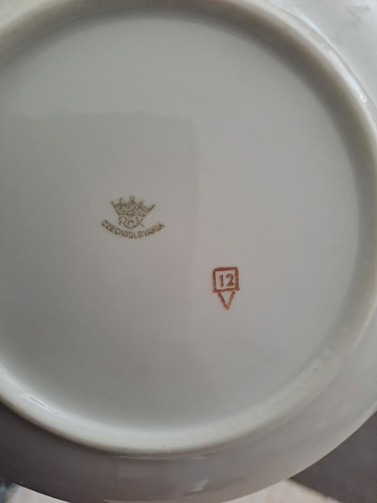 Vintage RCK Czechoslovakia Porseleinen Servies met Bloemen, Ophalen of Verzenden