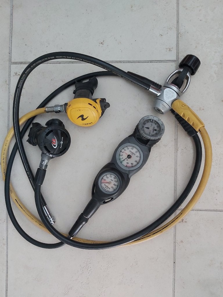 Aqualung Titan automaten set, Watersport en Boten, Duiken, Ophalen, Gebruikt, Overige typen