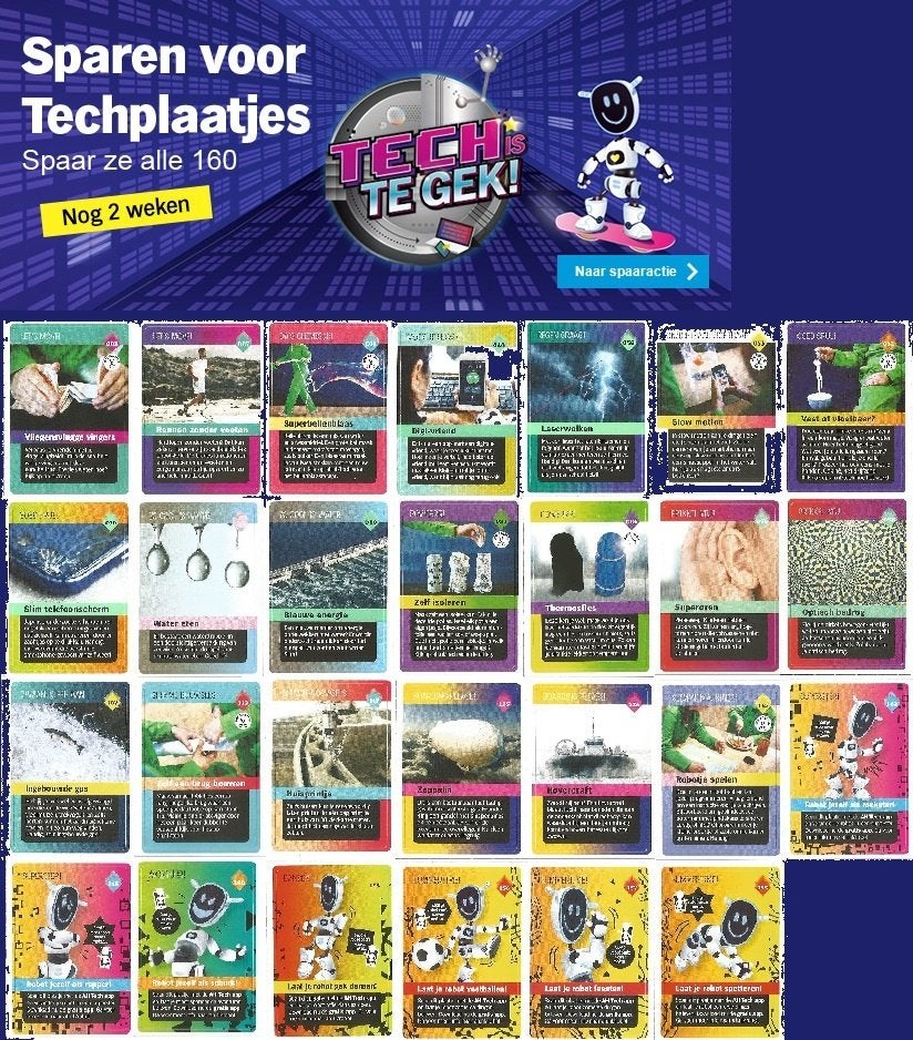TECH plaatjes / stickers AH, Verzamelen, Albert Heijn, Ophalen of Verzenden