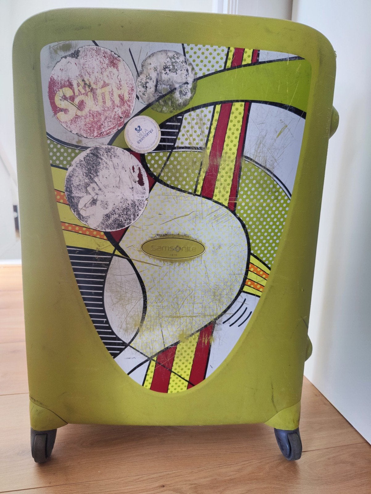 Grote Samsonite harde koffer met TSA-slot – groen, Gebruikt, Hard kunststof, 45 tot 55 cm, 70 cm of meer