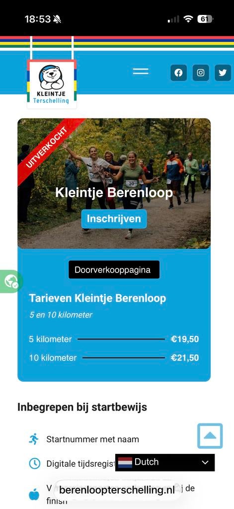 Gezocht startbewijzen 5 km Kleintje Berenloop, Twee personen