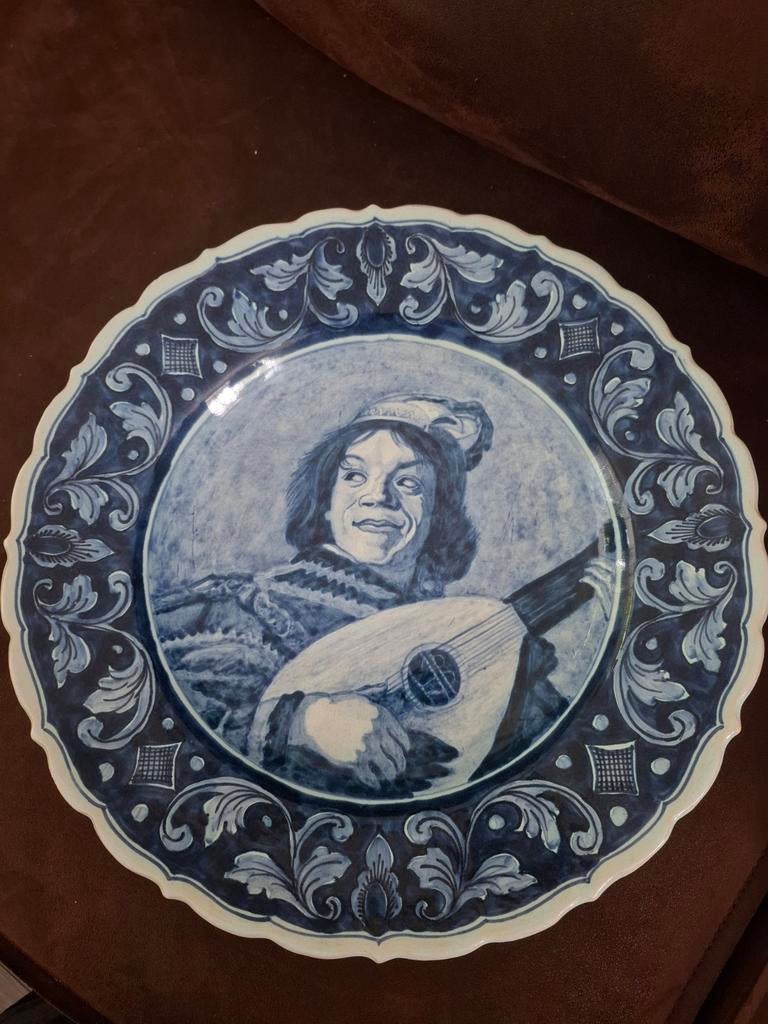 Delftsblauw Wandbord "de Nar" Frans Hals, Ophalen of Verzenden