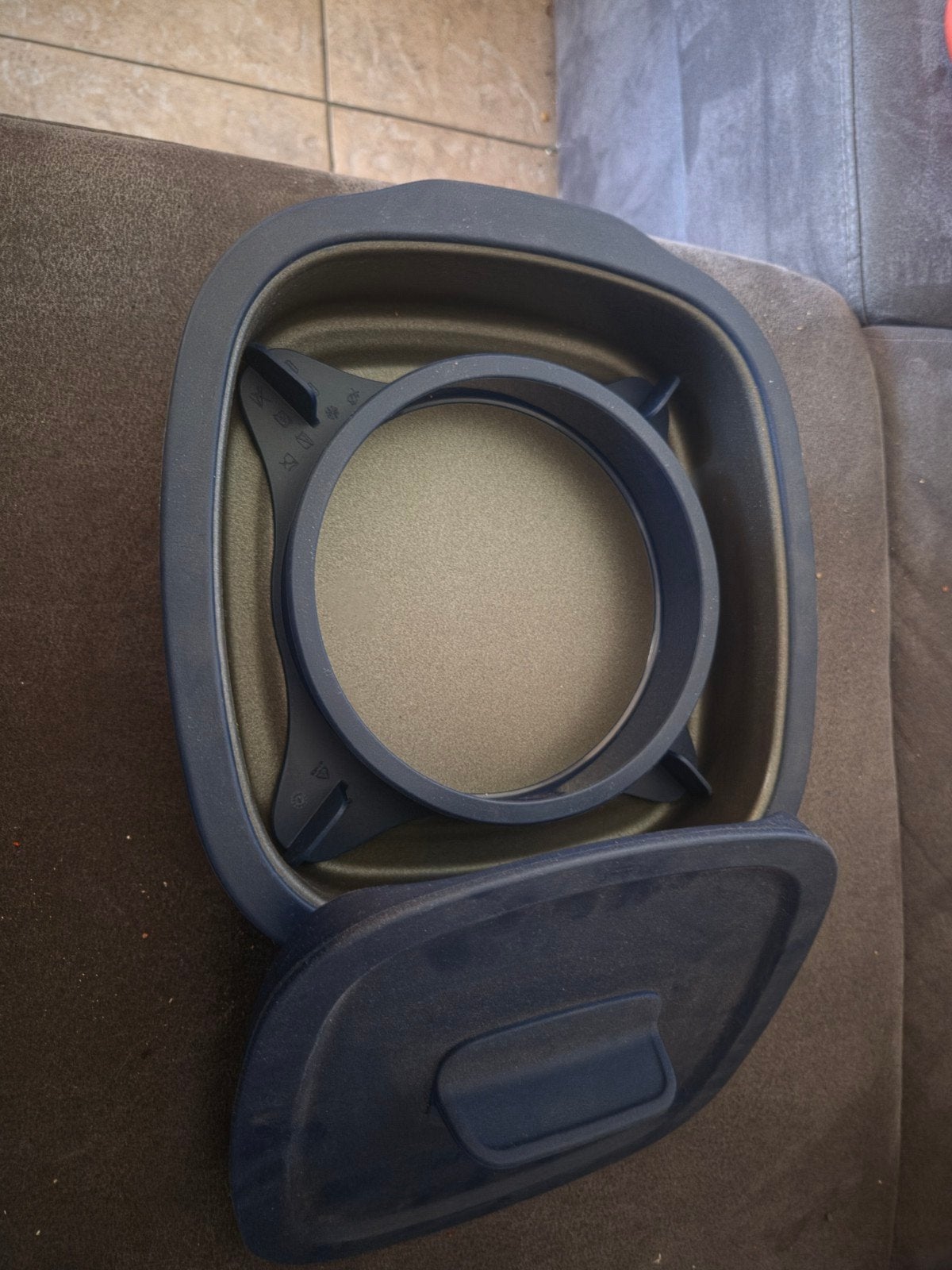 Tupperware MicroPro Grill & Ring - Zo goed als nieuw, Huis en Inrichting, Blauw, Overige typen, Ophalen of Verzenden, Zo goed als nieuw