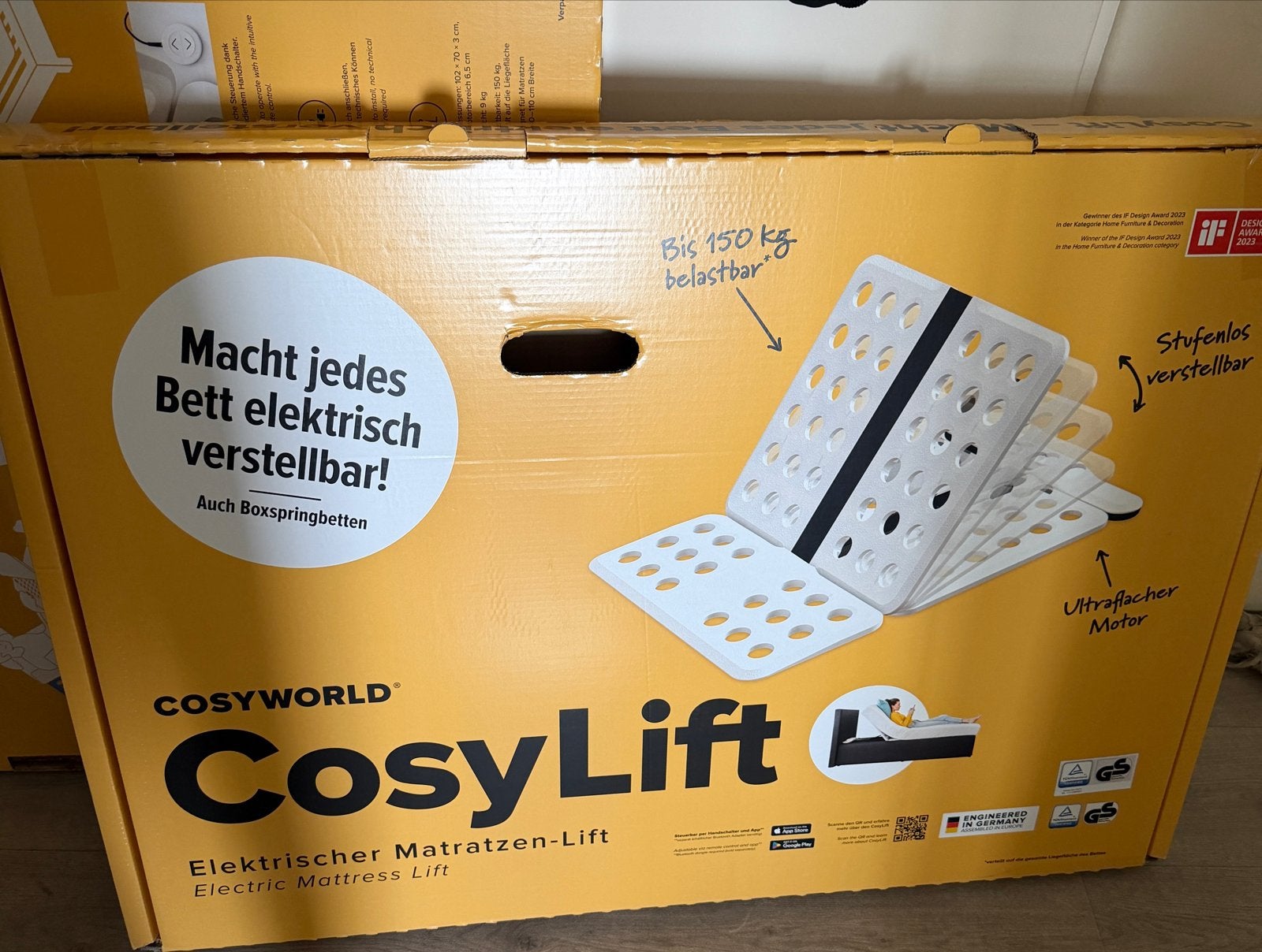 2 stuks CosyLift Elektrische Matraslift / rugsteun bed, Overige materialen, Verstelbaar, Wit, Tweepersoons