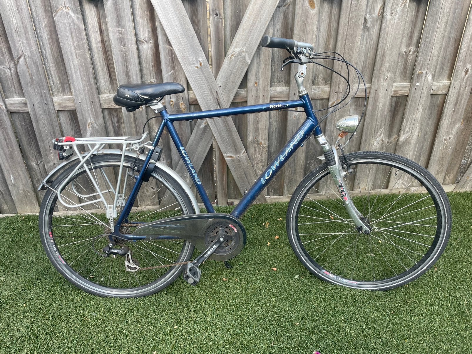 Lowland herenfiets - Blauw, 28 inch, Gebruikt, Velgrem, Versnellingen, 57 tot 61 cm