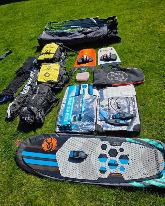 Harlem cabrinha flysurfer foil hydrofoil set kiteboard, Kitesurf-set, Twintip, Ophalen of Verzenden, Zo goed als nieuw