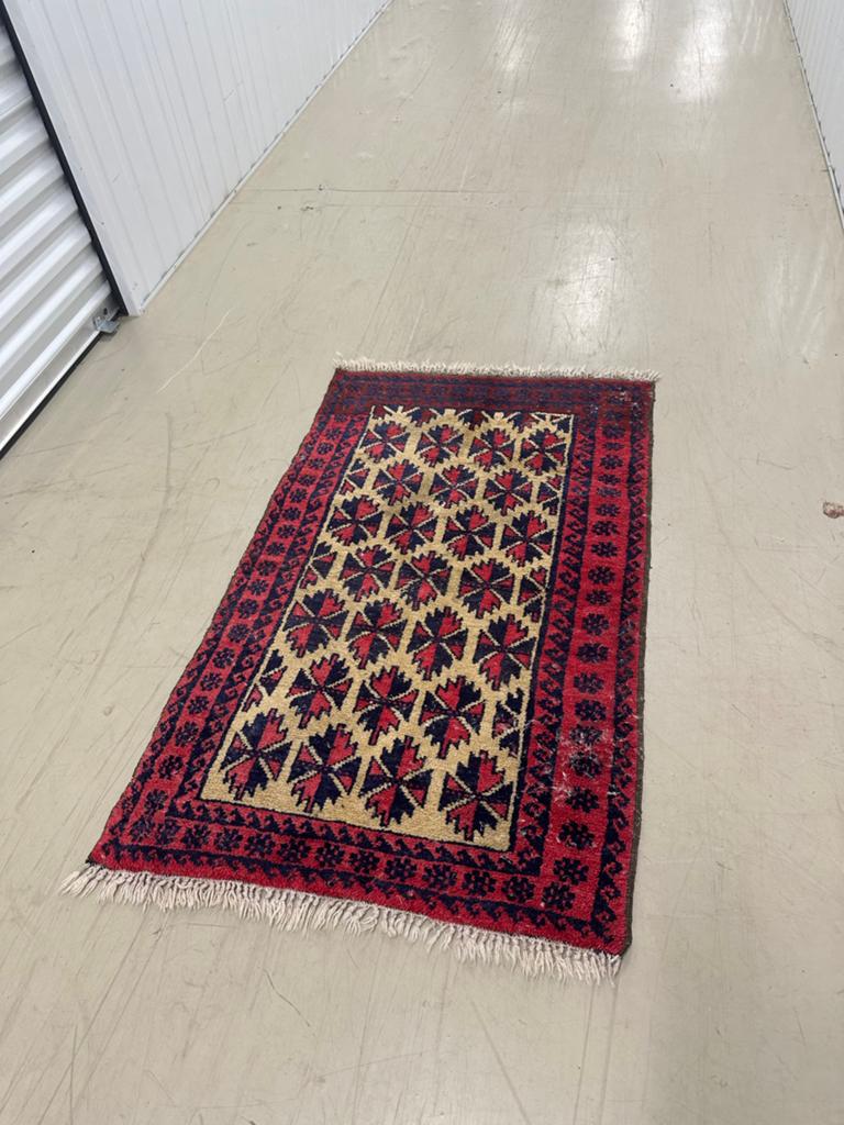 Vintage Perzisch tapijt - Rood, Blauw, Beige, Gebruikt, Rechthoekig, Rood, 50 tot 100 cm
