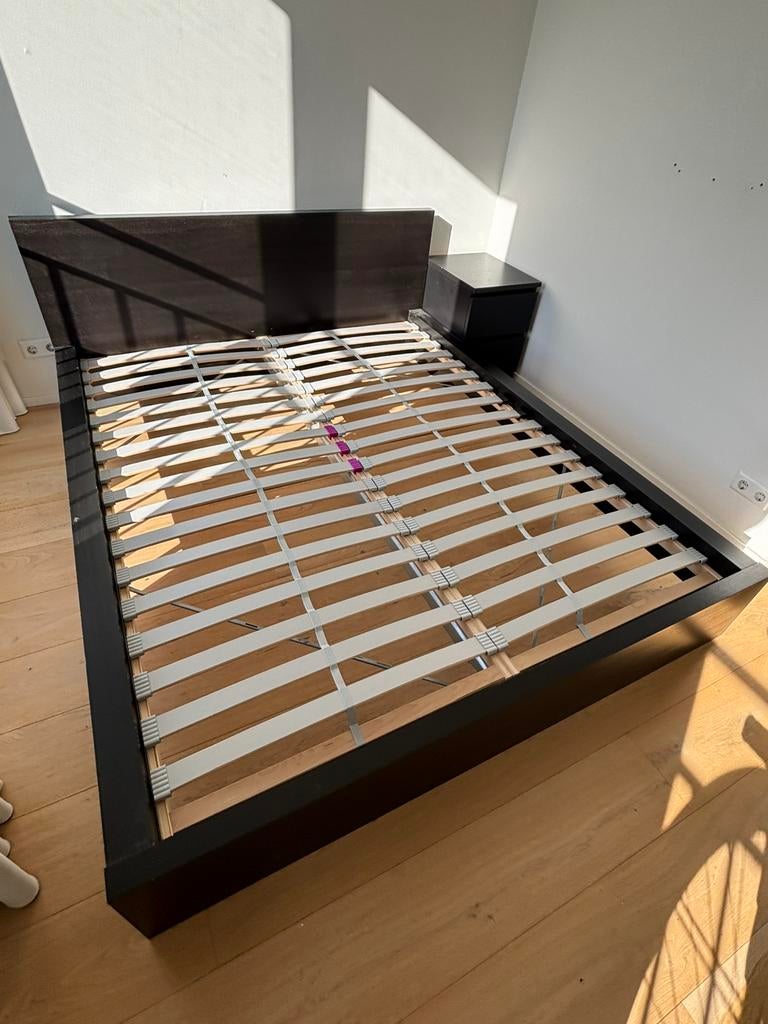 Ikea Malm bed 160x200, Ophalen, Gebruikt, Bruin, Tweepersoons