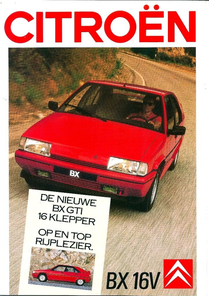 Brochure Citroen BX GTi 16V 1987, Ophalen of Verzenden, Gelezen, Citroën