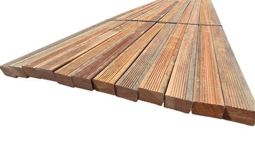 12 Hardhouten balken 4.2x6.7 cm / 3.50 m lang -nr: HB415