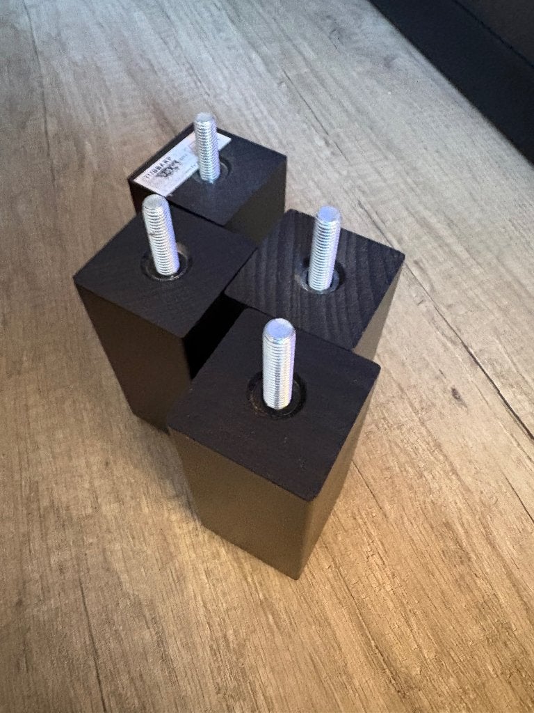 4 IKEA indraaibare meubelpoten, zwart, Tafelpoot, Gebruikt, Modern, functioneel, Rond