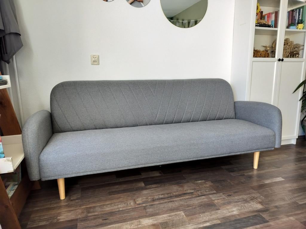 Slaapbank PARADISE lichtgrijs Jysk, Huis en Inrichting, Ophalen, 100 cm, Tweepersoons, Zo goed als nieuw