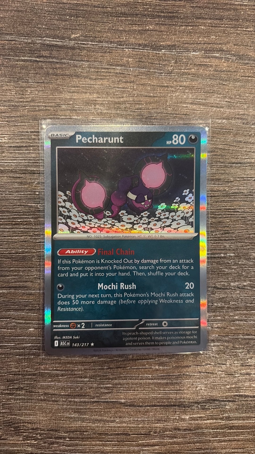 ASC Pecharunt 143/217 holo, Ophalen of Verzenden, Zo goed als nieuw
