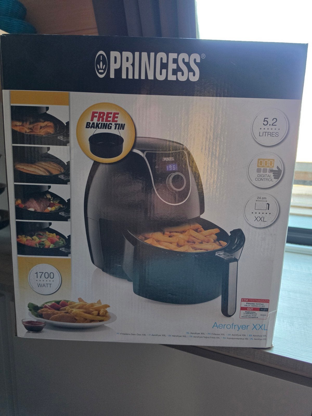 Princess Aerofryer XXL - Heteluchtfriteuse met bakvorm, 4 liter of meer, Ophalen, Nieuw, Uitneembare binnenpan