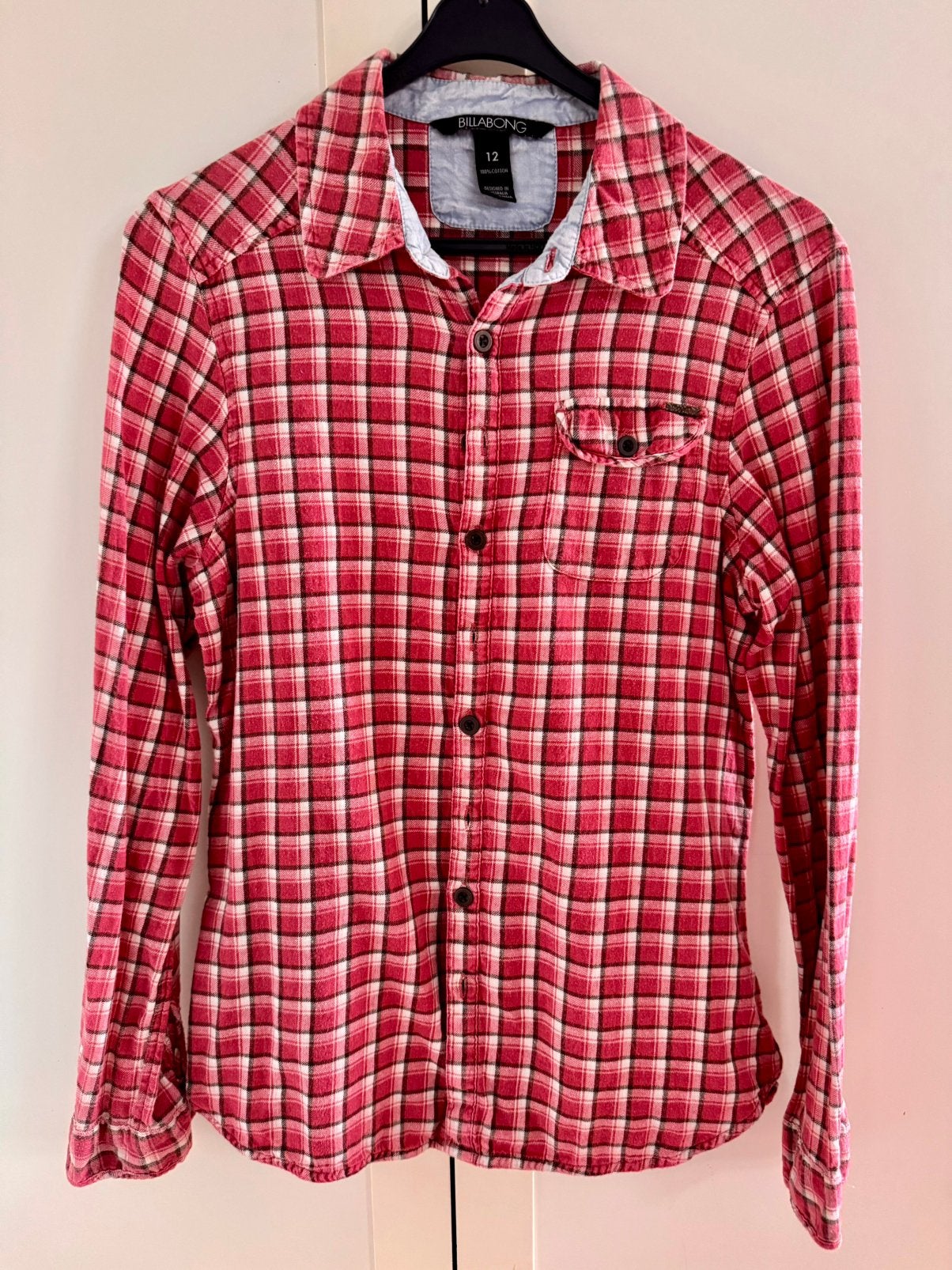 Getailleerde Billabong houthakkers blouse maat L, Ophalen of Verzenden, Zo goed als nieuw, Maat 42/44 (L), Rood