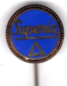 SUPERIA blauw email op zilverkl bromfiets speldje ( G_186 ), Verzenden, Zo goed als nieuw, Transport, Speldje of Pin