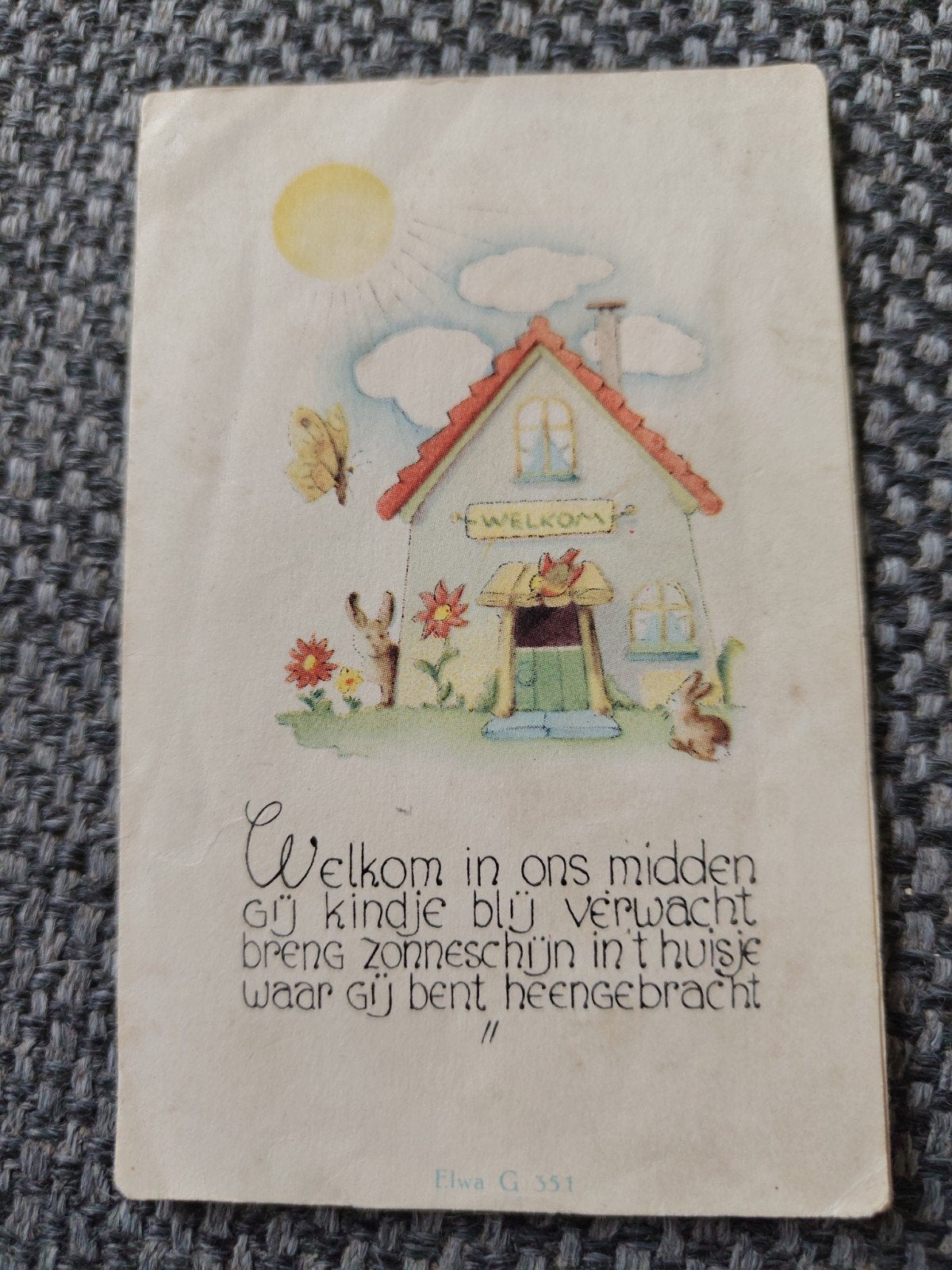 12de kindje, Ophalen of Verzenden, Voor 1970, Geboortekaartje
