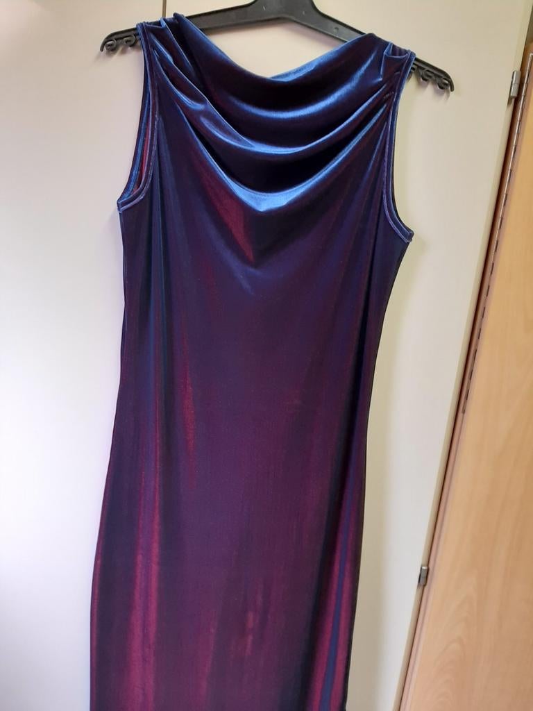 Mooie lange feestjurk, paars/blauw, maat 38/40, Maat 38/40 (M), Galajurk, Paars, Ophalen of Verzenden