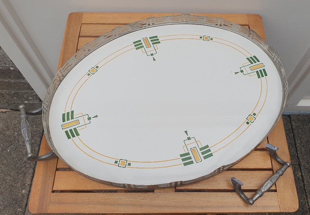 Groot dienblad art deco Chris van der Hoef, Antiek en Kunst, Ophalen of Verzenden