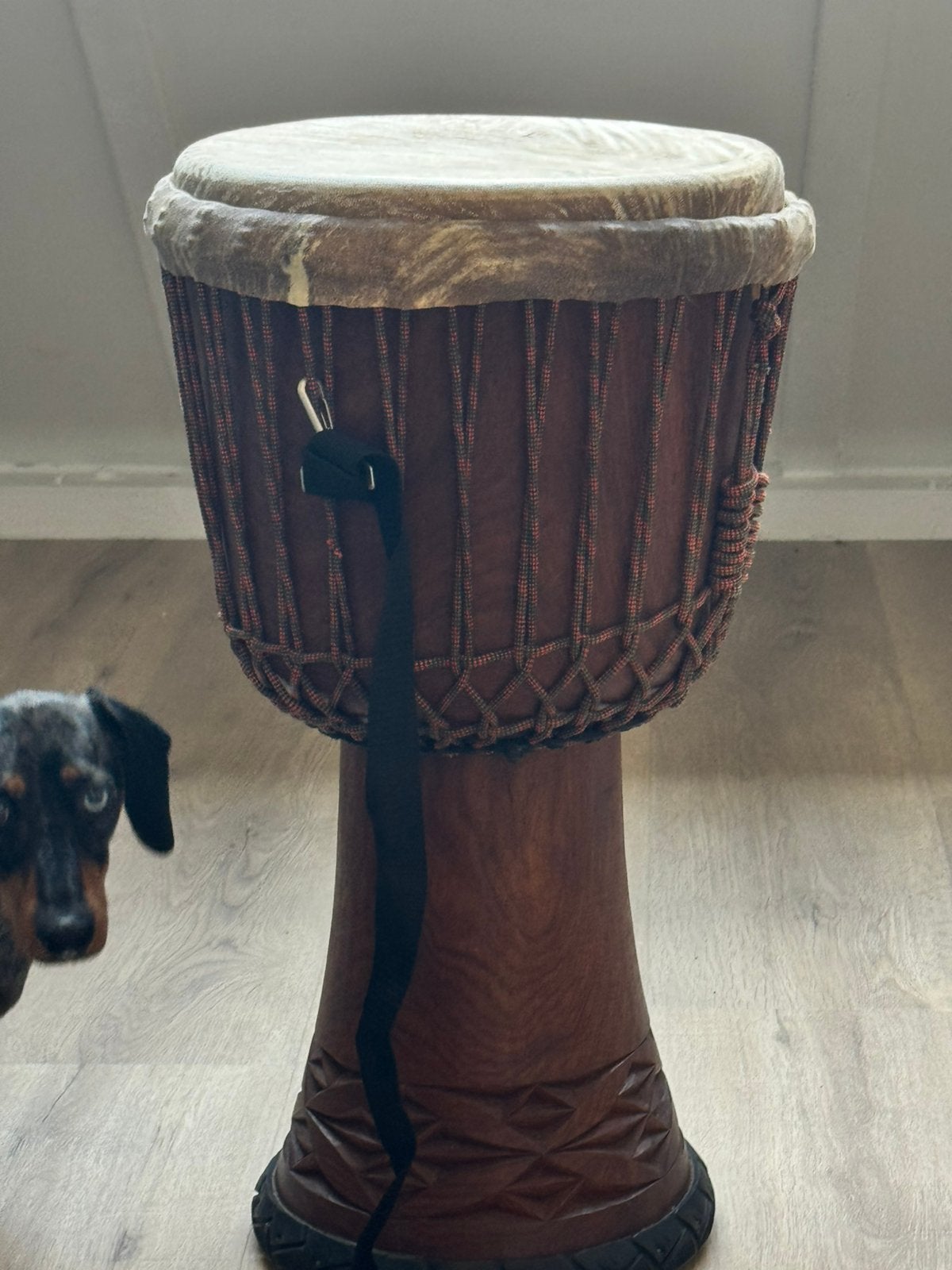 Djembe met tas en draagband, Muziek en Instrumenten, Drumstellen en Slagwerk, Ophalen, Gebruikt, Overige merken