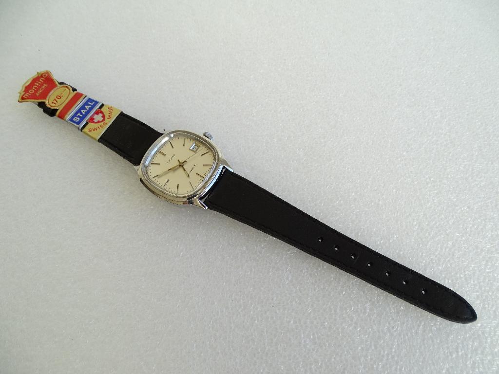 Montino heren horloge jaren 70 ~ maar zo goed als nieuw, Overige merken, Leer, Staal, Polshorloge