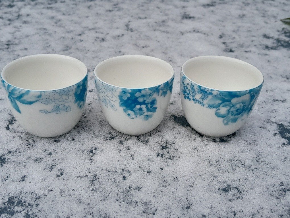 6 bekertjes/kommetjes Floreana Blue Villeroy & Boch, Villeroy & Boch, Ophalen of Verzenden, Zo goed als nieuw, Kom(men)