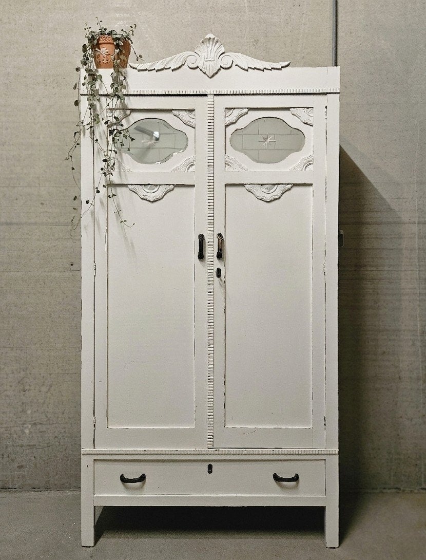 🌿Antieke brocante witte Art Deco meidenkast vintage kast, Ophalen of Verzenden