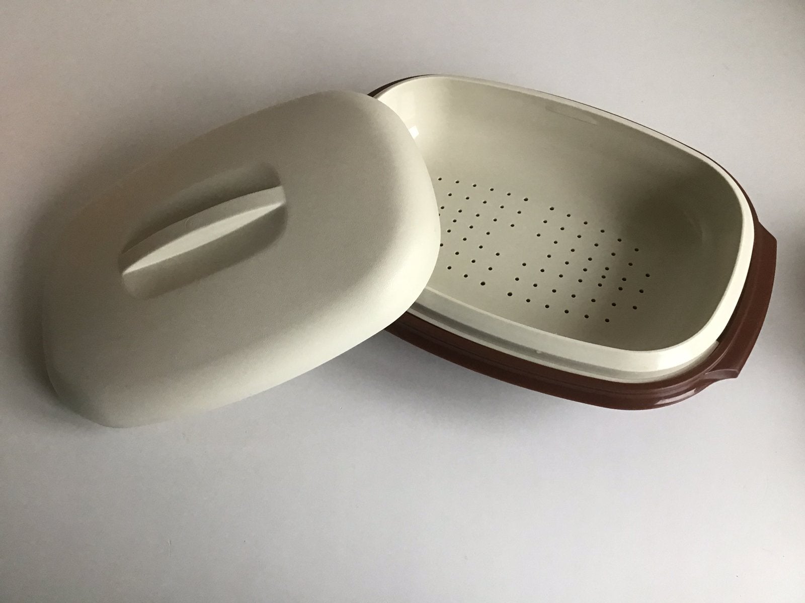 Tupperware schaal serveerwonder bruin vintage retro 3 delig, Ophalen of Verzenden, Zo goed als nieuw, Vaatwasserbestendig, Schaal