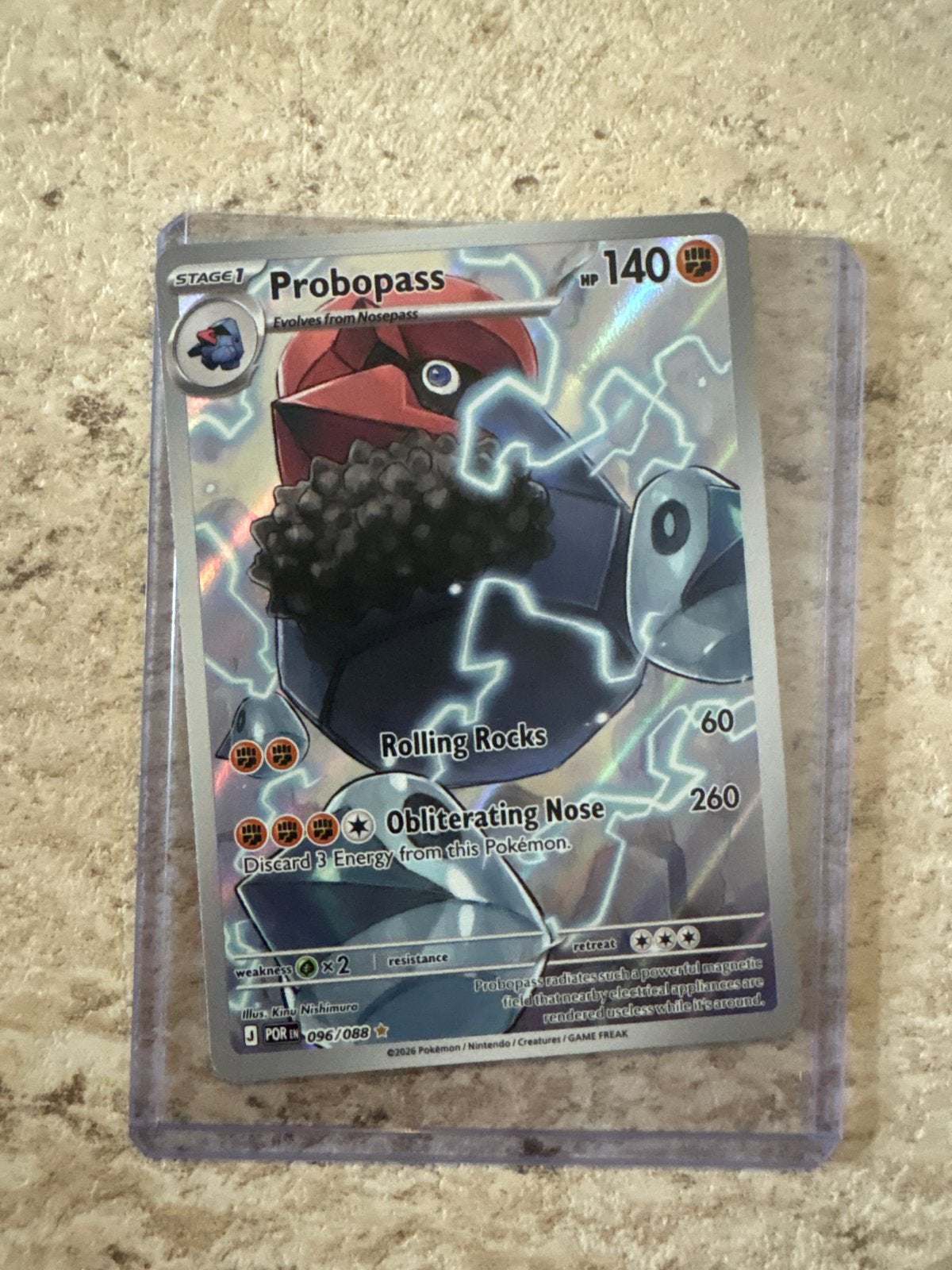Probopass 096/088 Holo Rare - Pokémon Kaart, Ophalen, Zo goed als nieuw, Losse kaart, Foil