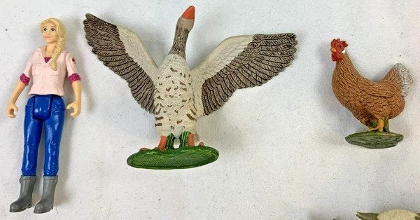 Schleich Boerderij Set Boerin Koe Kalf Gans Haan Lam Figuren, Coolsingel 104, 3011 AG Rotterdam, Netherlands, Dierenbeeld, Kunststof
