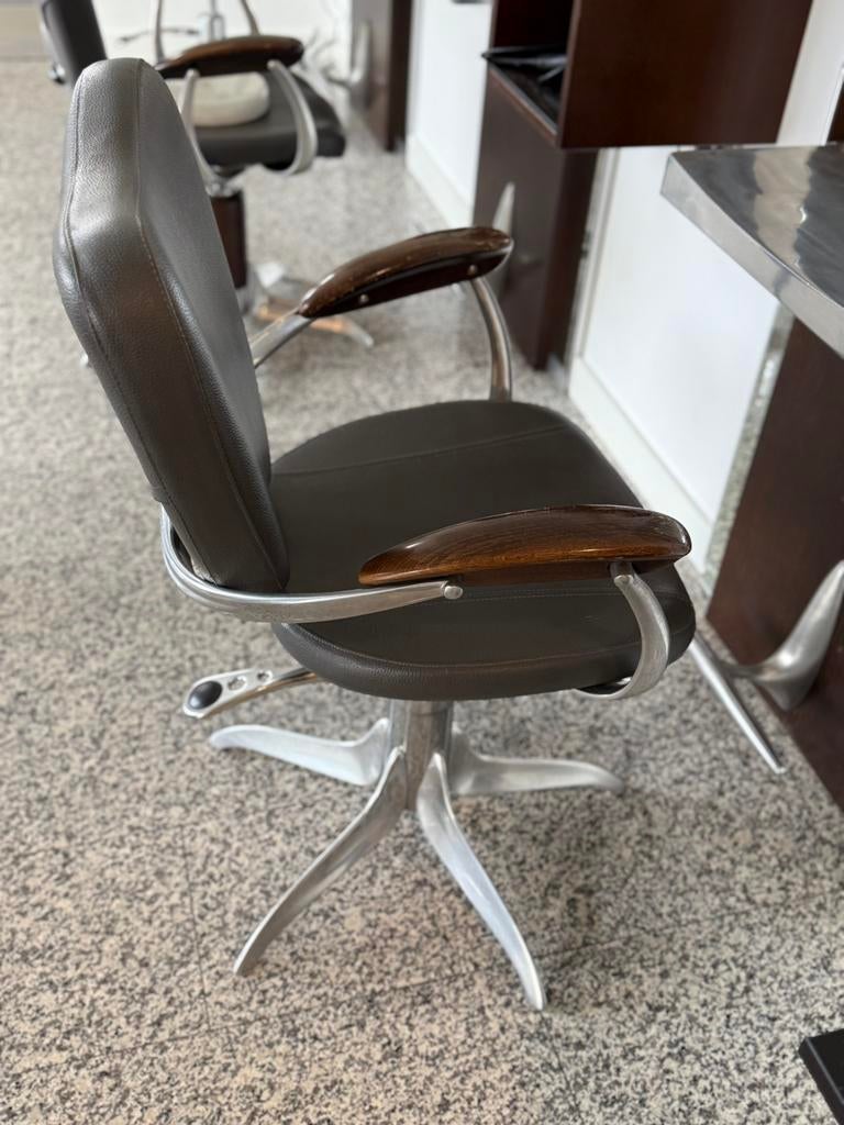 MG Bross Heren kapper stoelen, Ophalen, Twee, Hout, Grijs