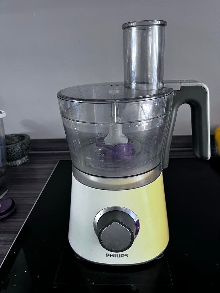Philips Foodprocessor HR7762 met Blender en Accessoires, Ophalen, Gebruikt, 2 snelheden, 2 tot 3 liter