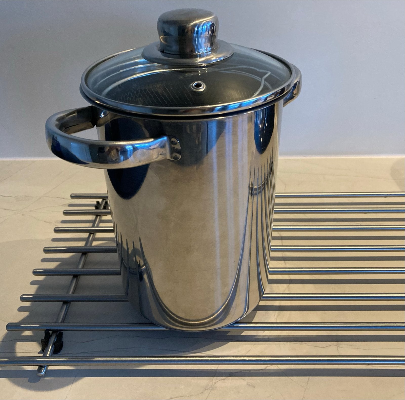 Aspergepan met mandje - Geschikt voor alle warmtebronnen, Zilver, Ophalen of Verzenden, Metaal, Overige typen