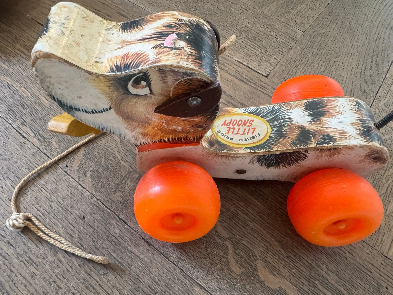 Vintage Fisher-Price Speelgoedset: Little Snoopy, Kassa, Act, Ophalen, Gebruikt, Duw- of Trekspeelgoed, Met geluid