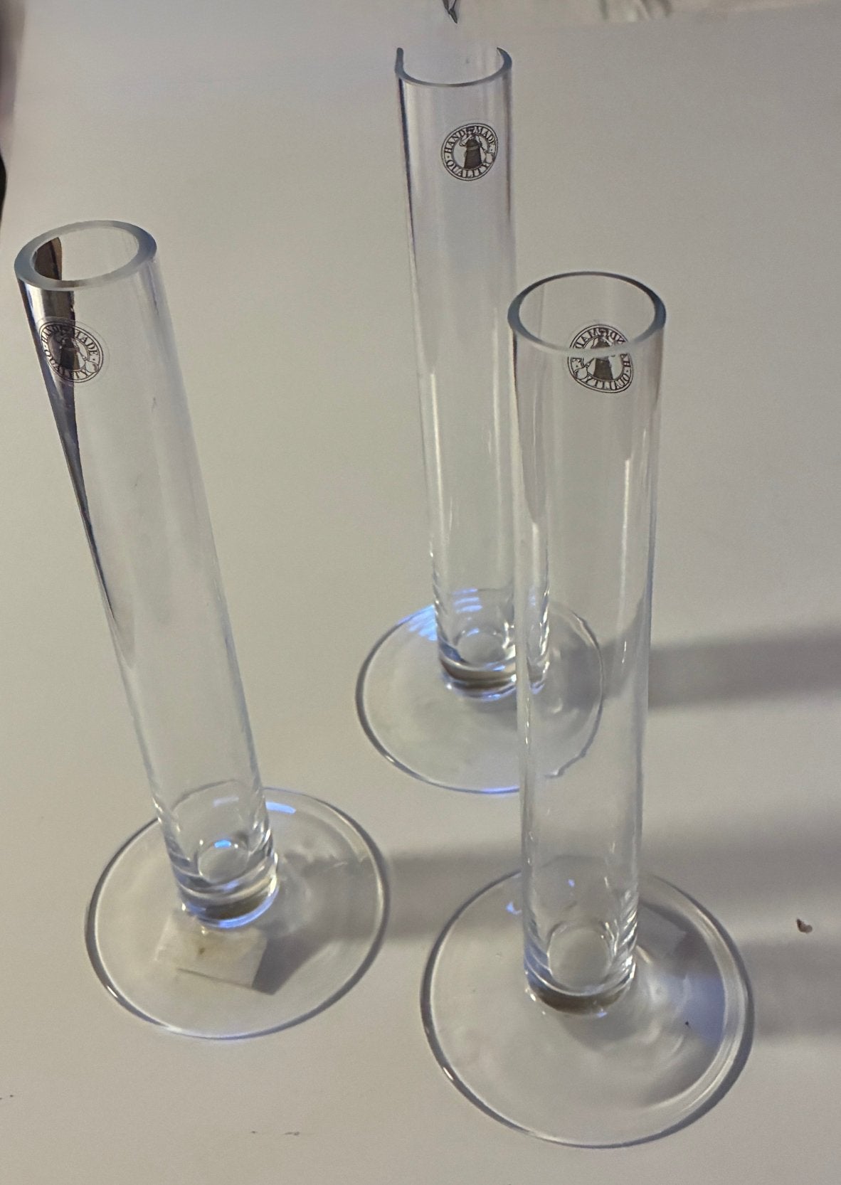 Set van 3 IKEA Vazen - Handmade Quality, Huis en Inrichting, Woonaccessoires | Vazen, Ophalen, Gebruikt, Transparant, Glas