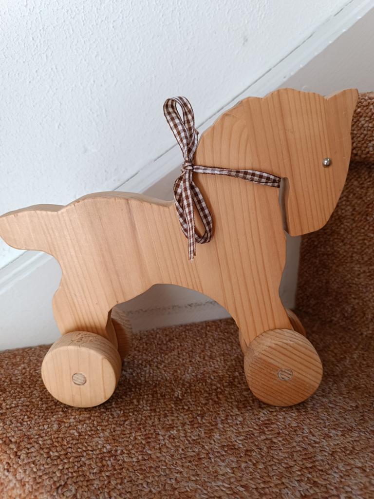 Houten paard op wielen, Ophalen of Verzenden