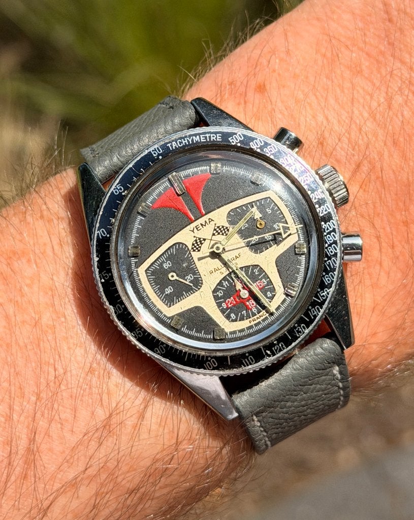 Yema Rallygraf Super Valjoux 60's vintage, Staal, Met bandje, Polshorloge, 1960 of later
