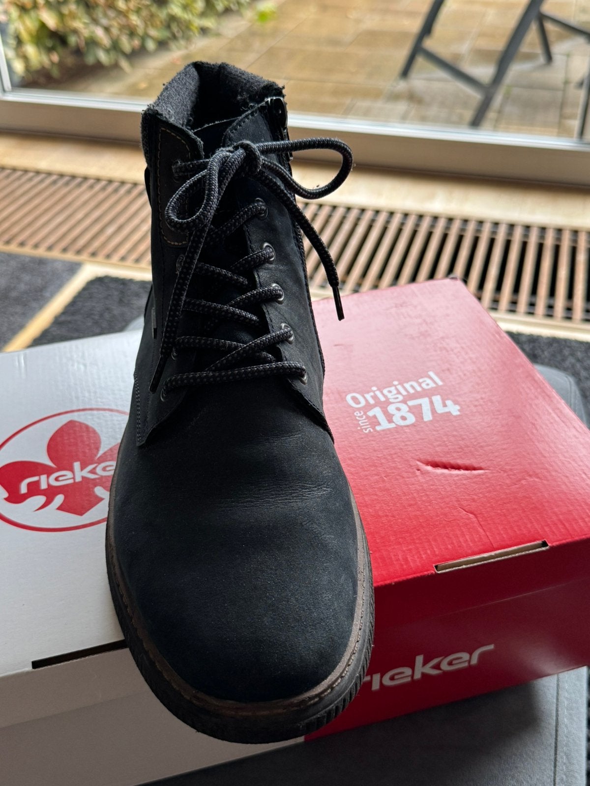 Te koop Rieker Winterschoenen, Kleding | Heren, Ophalen, Blauw, Overige typen, Zo goed als nieuw