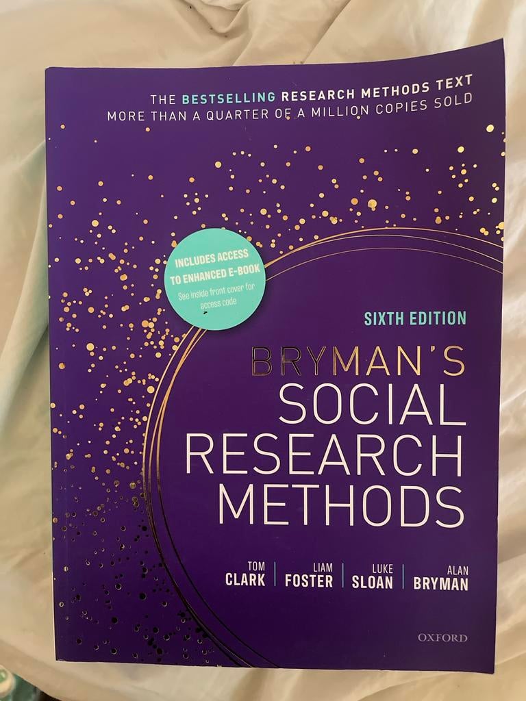 Bryman's Social Research Methods - Zesde Editie, Ophalen of Verzenden, Gamma, Zo goed als nieuw, HBO