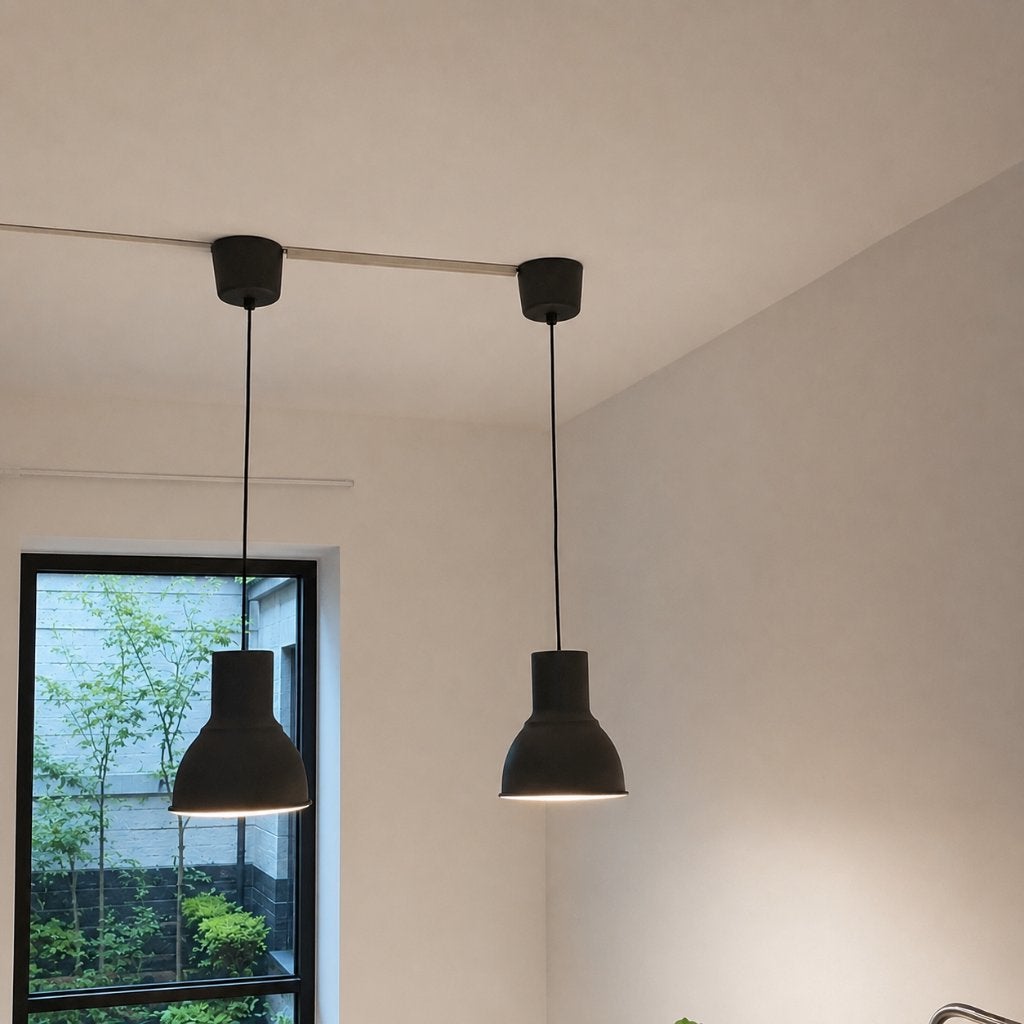 Set van 2 hanglampen Ikea - model Hektar, 22 cm, Huis en Inrichting, Lampen | Hanglampen, Ophalen, E27 (groot), Zo goed als nieuw