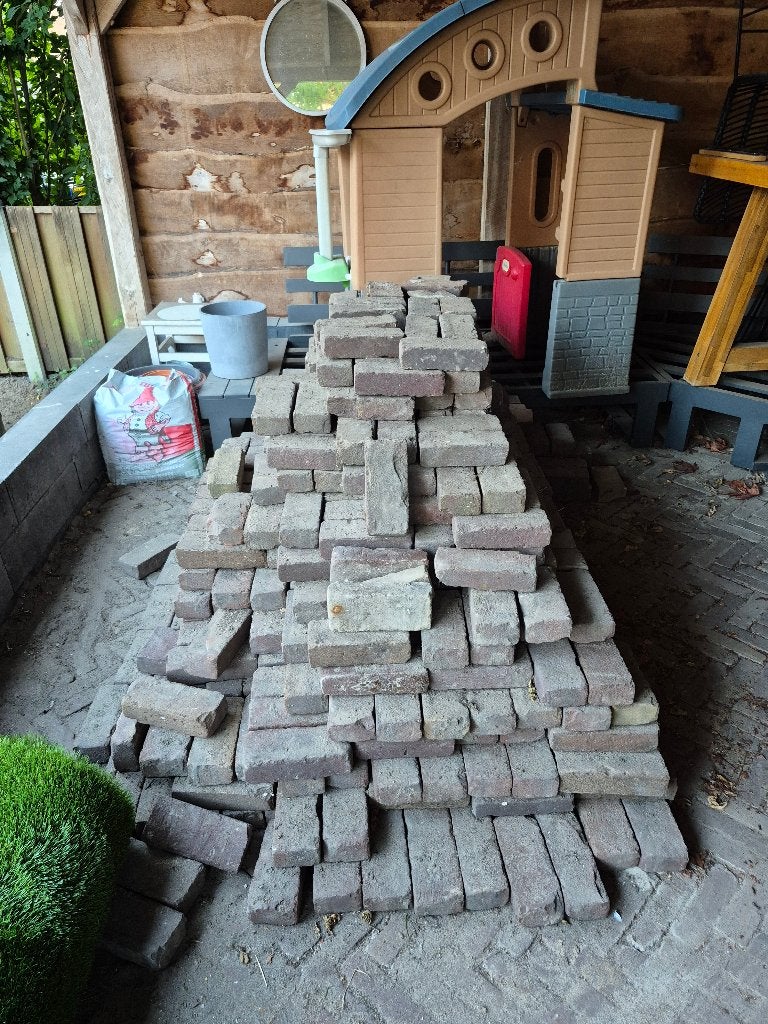 Klinkers (waaltjes) - 6 m2, Ophalen, Overige materialen, Gebruikt, Klinkers