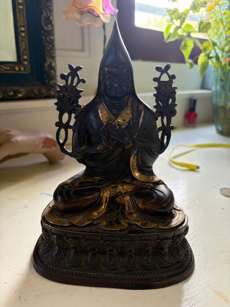 Boeddha beeldje van brons 20cm tsongkhapa, Ophalen of Verzenden