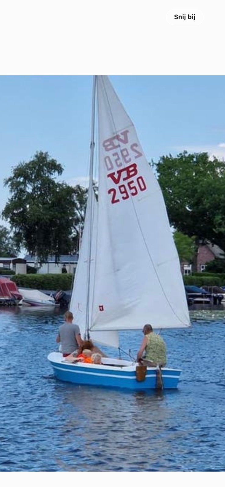 Zeilboot 490 cm met trailer en recente zeilen, Watersport en Boten, Kajuitzeilboten en Zeiljachten, Ophalen, Gebruikt, Open zeilboot