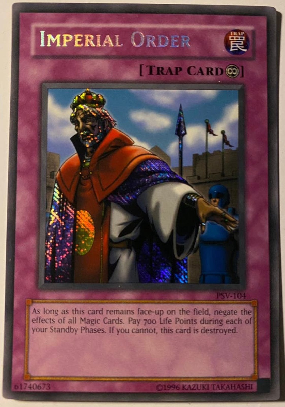 Yu-Gi-Oh! Faded Imperial Order PSV US Reverse Foil Misprint, Ophalen of Verzenden, Zo goed als nieuw, Losse kaart, Foil