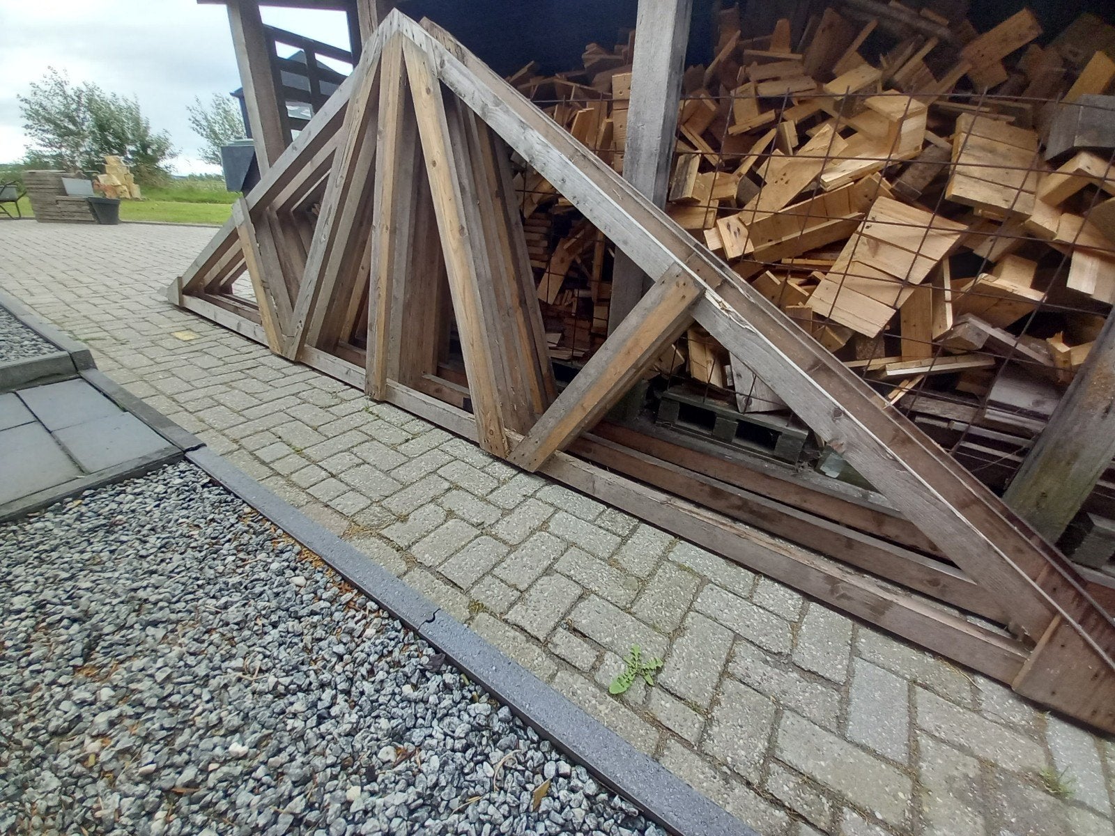 houten dakspanten 3 stuks, Doe-het-zelf en Verbouw, Hout en Planken, Ophalen, Overige houtsoorten, 50 mm of meer, Minder dan 200 cm