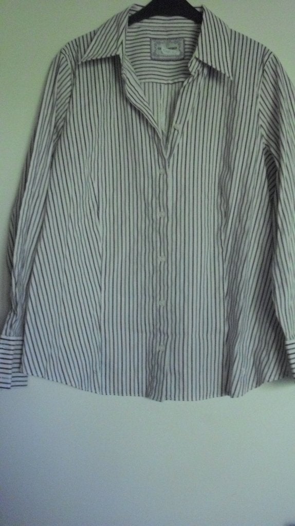 Gestreepte Gerry Weber blouse maat 48, Verzenden, Blouse of Tuniek, Paars, Zo goed als nieuw