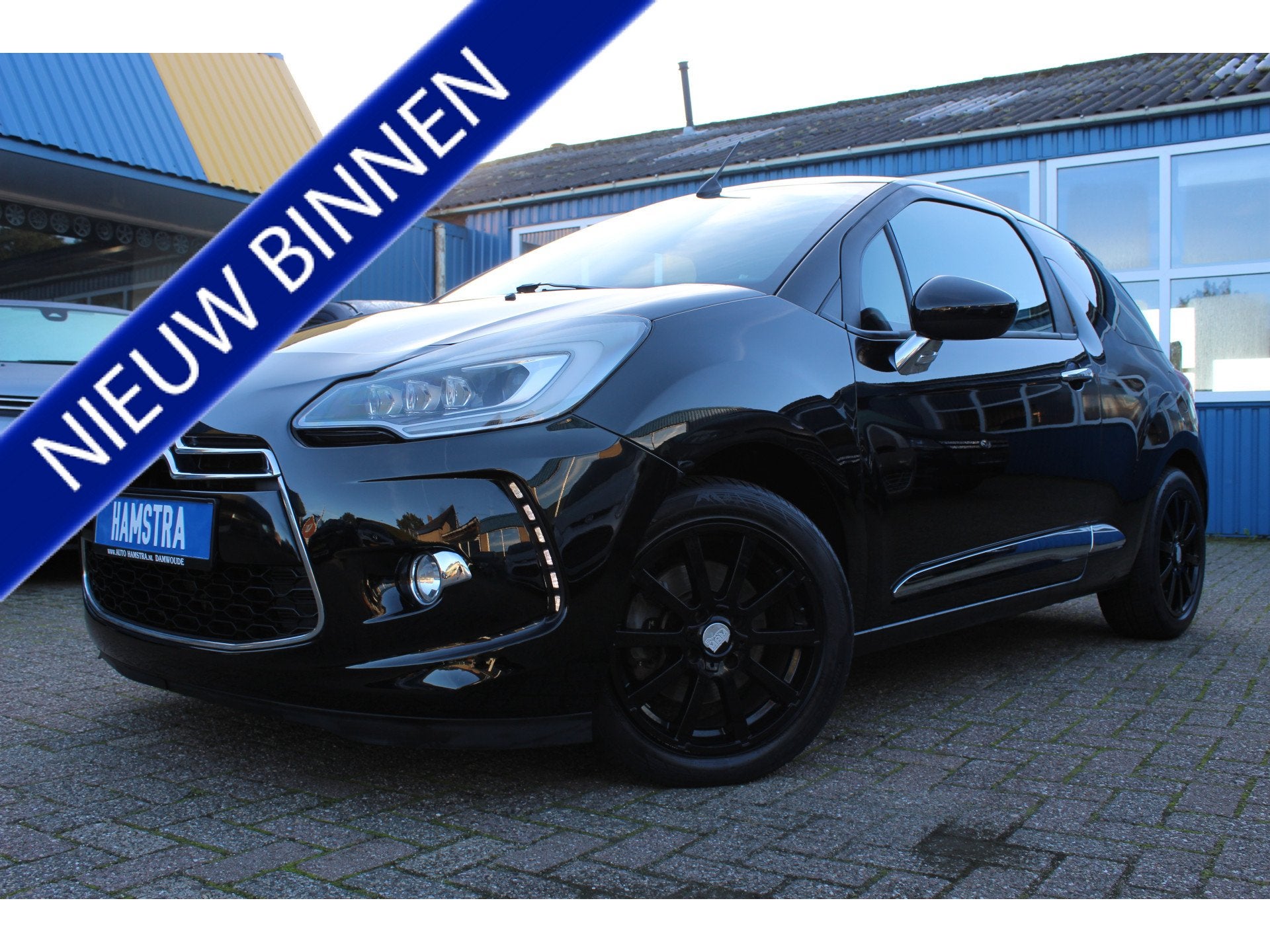 Citroën DS3 Cabrio 1.6-16v "Sport Chic" 156 Pk Leder - Crui, Auto's, Gebruikt, Zwart, 4 cilinders, Cabriolet