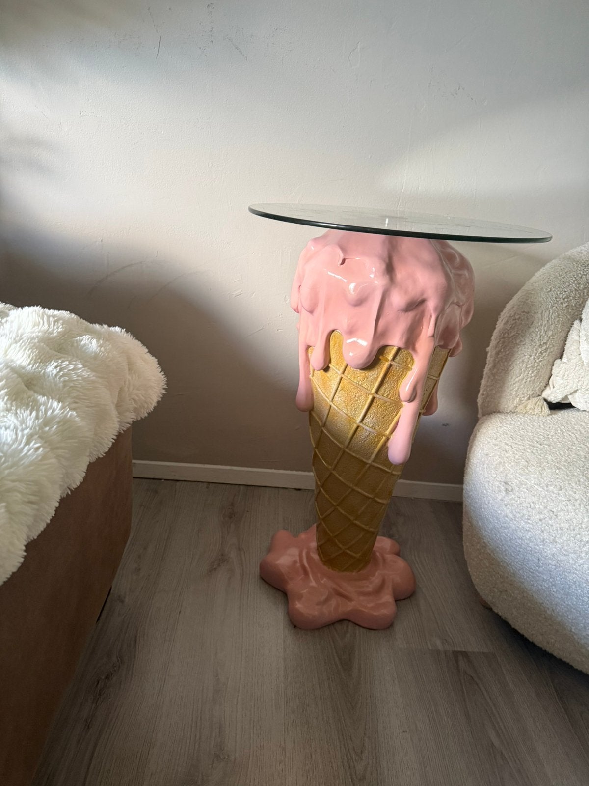 Ijsjes salon tafsl, Huis en Inrichting, Ophalen, Zo goed als nieuw, Rond, 50 tot 100 cm